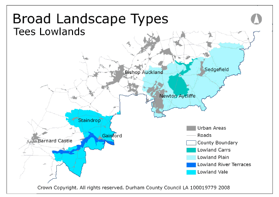 Broad Landscape Types - Tees Lowlands Map