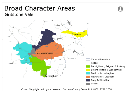 Broad Character Areas - Gritstone Vale Map