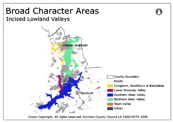 Broad Character Areas - Incised Lowland Valleys Map