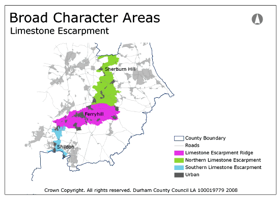 Broad Character Areas - Limestone Escarpment Map