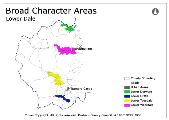 Broad Character Areas - Lower Dale Map