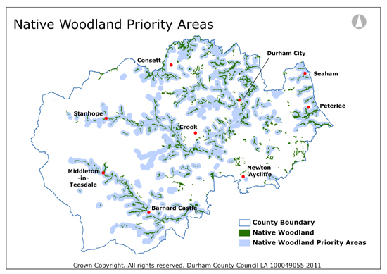 Native Woodland Priority Areas Map