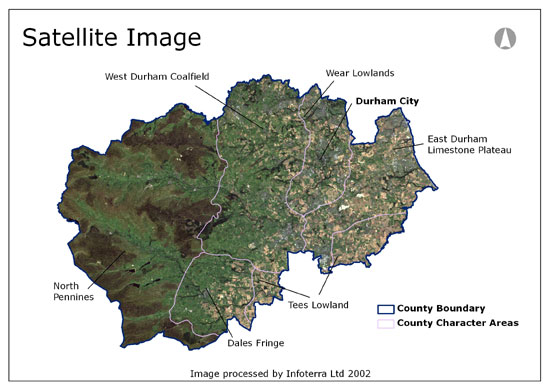 Satellite image of County Durham