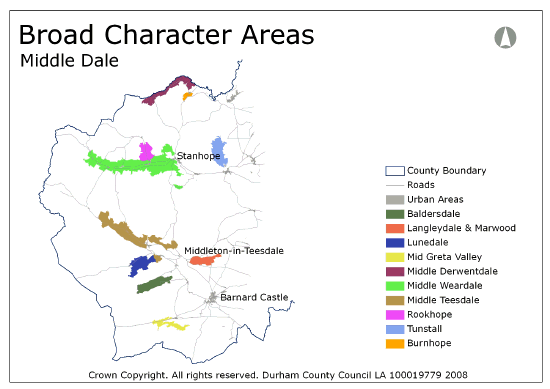 Broad Character Areas - Middle Dale